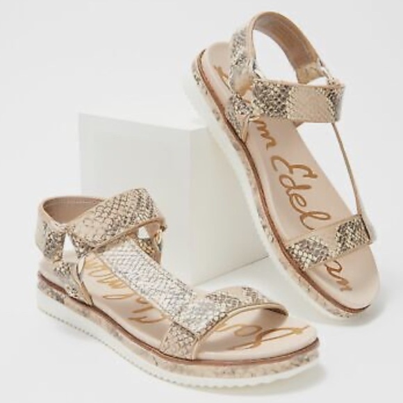 Sam Edelman Annalise Leather Animal Print Sport Sandals in Brown Size‎ 10 - Picture 1 of 9